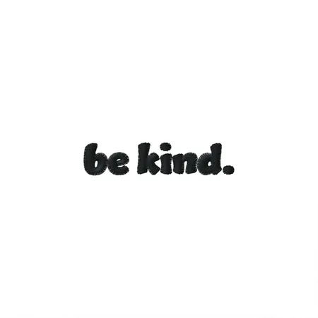 Be Kind Embroidered White Metal Poster Wall Art Decor Sign