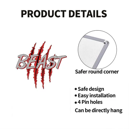 Beast / Beast & Beauty Duo Partner Look White Metal Poster Wall Art Decor Sign