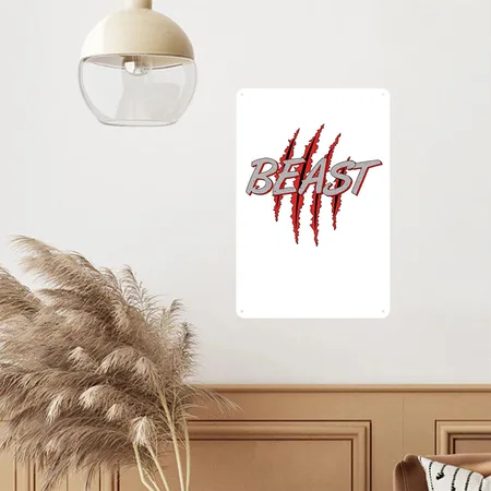 Beast / Beast & Beauty Duo Partner Look White Metal Poster Wall Art Decor Sign