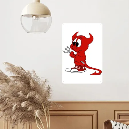 Beastie Freebsd Daemon White Metal Poster Wall Art Decor Sign