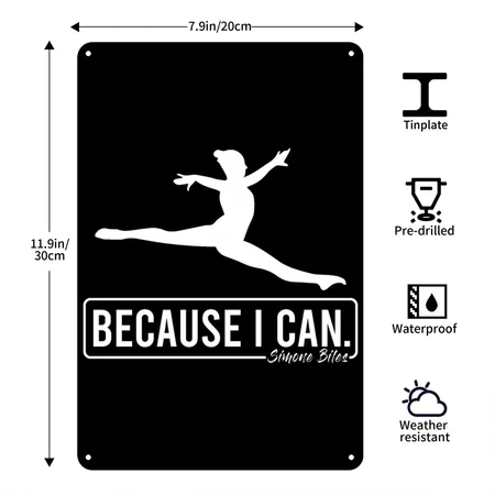 Because I Can Black Metal Poster Wall Art Decor Sign