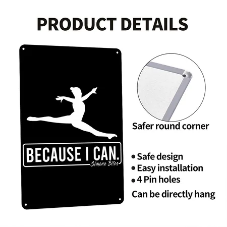 Because I Can Black Metal Poster Wall Art Decor Sign