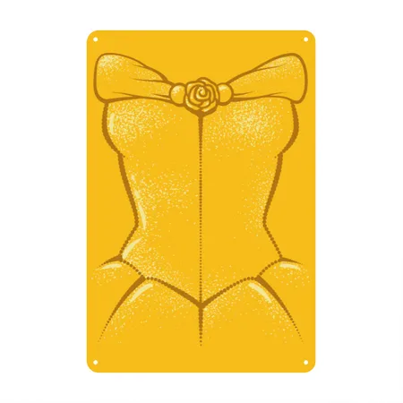 Belle Costume Sun Yellow Metal Poster Wall Art Decor Sign