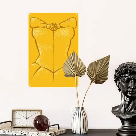 Belle Costume Sun Yellow Metal Poster Wall Art Decor Sign