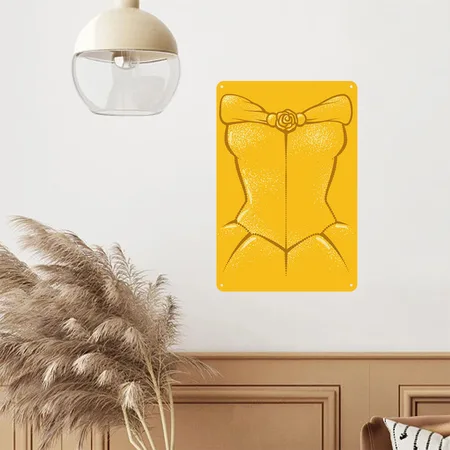 Belle Costume Sun Yellow Metal Poster Wall Art Decor Sign
