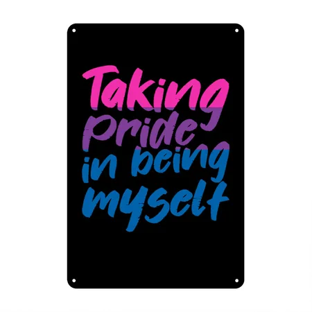 Bi Pride Bisexual Bisexual Bisexual Spruch Pride Black Metal Poster Wall Art Decor Sign