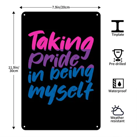 Bi Pride Bisexual Bisexual Bisexual Spruch Pride Black Metal Poster Wall Art Decor Sign