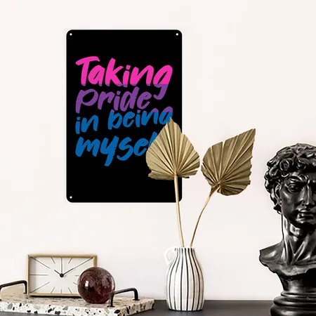 Bi Pride Bisexual Bisexual Bisexual Spruch Pride Black Metal Poster Wall Art Decor Sign