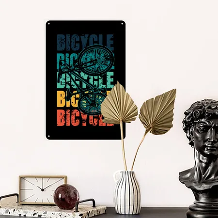 Bicycle Bicycle Bicycle Bicycle Bicycle Black/white Metal Poster Wall Art Decor Sign