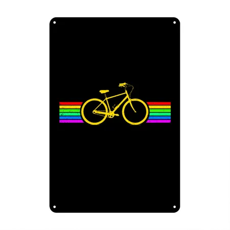Bicycle Black Metal Poster Wall Art Decor Sign