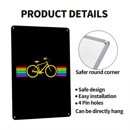 Bicycle Black Metal Poster Wall Art Decor Sign