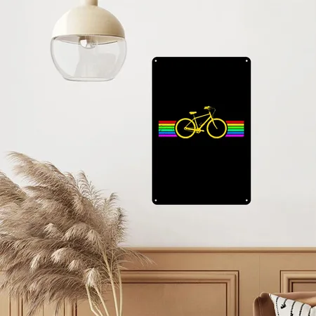 Bicycle Black Metal Poster Wall Art Decor Sign