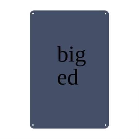 Big Ed Heather Navy Metal Poster Wall Art Decor Sign