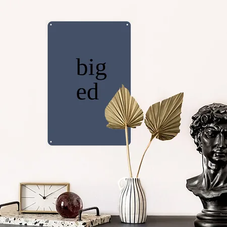 Big Ed Heather Navy Metal Poster Wall Art Decor Sign