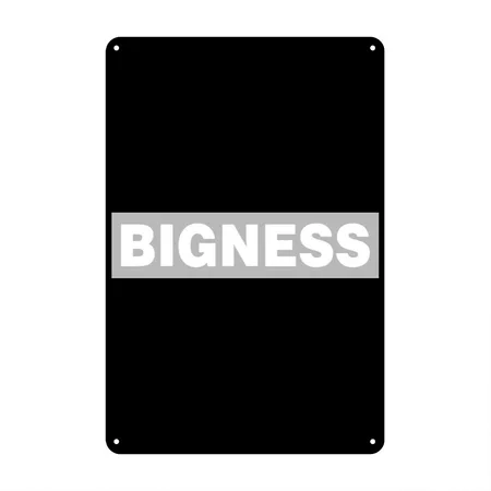 BIGNESS Grey Black Metal Poster Wall Art Decor Sign