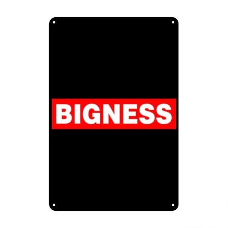BIGNESS Red Black Metal Poster Wall Art Decor Sign