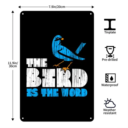 Bird Is The Word Black Metal Poster Wall Art Decor Sign