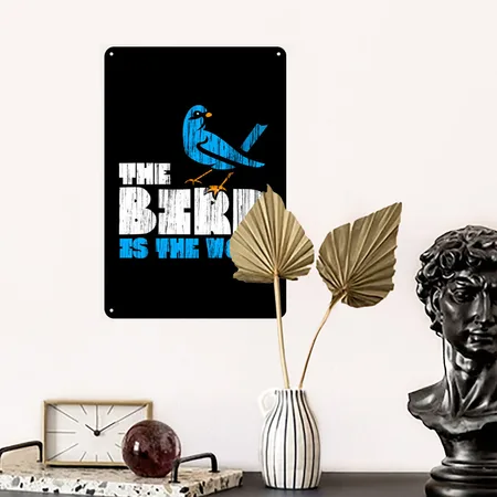 Bird Is The Word Black Metal Poster Wall Art Decor Sign