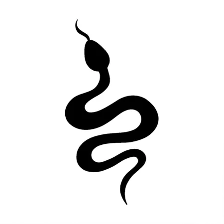 Black Snake Silhouette. Hissing Viper. White Metal Poster Wall Art Decor Sign