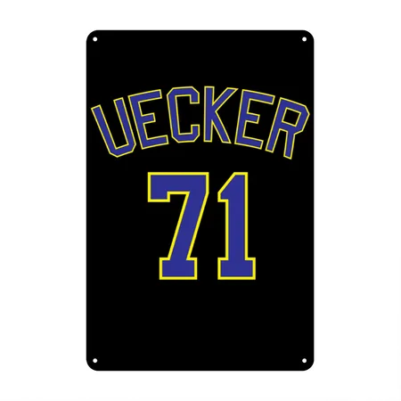 Bob Uecker 71 Back Black Metal Poster Wall Art Decor Sign