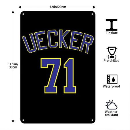 Bob Uecker 71 Back Black Metal Poster Wall Art Decor Sign