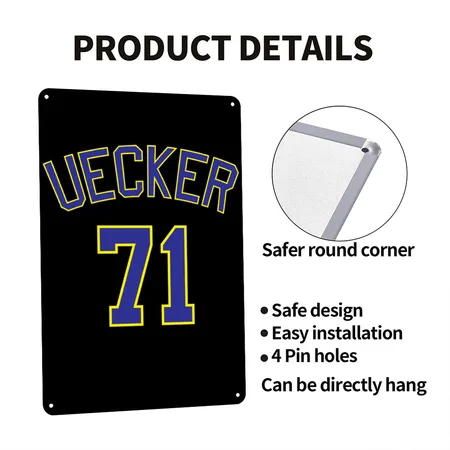 Bob Uecker 71 Back Black Metal Poster Wall Art Decor Sign