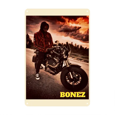 Bonez Natural Metal Poster Wall Art Decor Sign