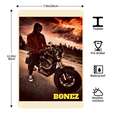 Bonez Natural Metal Poster Wall Art Decor Sign