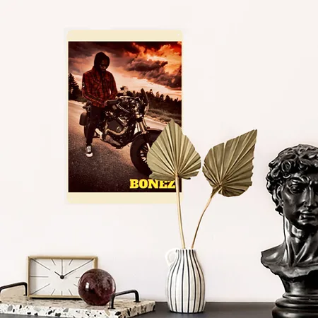 Bonez Natural Metal Poster Wall Art Decor Sign