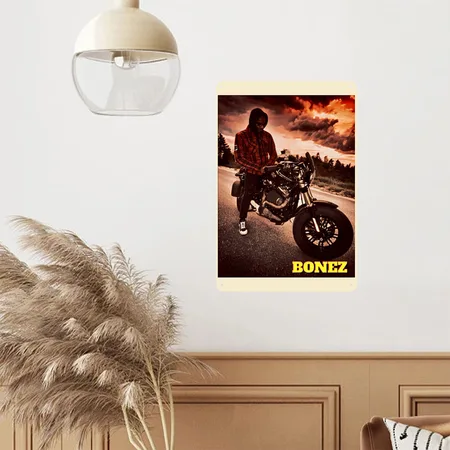 Bonez Natural Metal Poster Wall Art Decor Sign