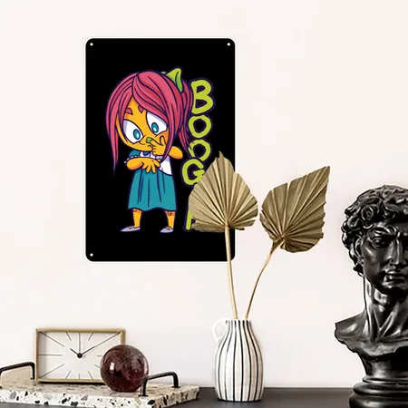 Booger Snot Picking Nose Green Black Metal Poster Wall Art Decor Sign