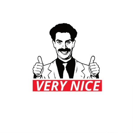Borat Very Nice White/black Metal Poster Wall Art Decor Sign