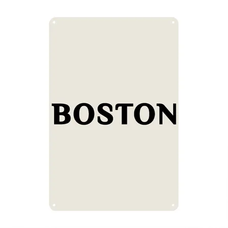 Boston Heather Oatmeal Metal Poster Wall Art Decor Sign