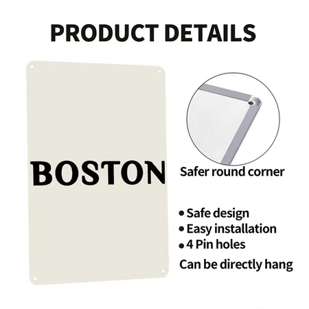 Boston Heather Oatmeal Metal Poster Wall Art Decor Sign