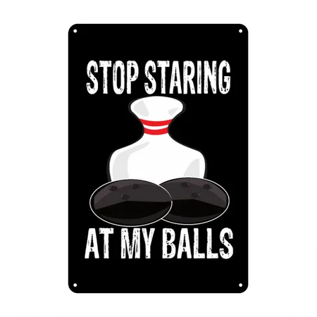 Bowling Black Metal Poster Wall Art Decor Sign