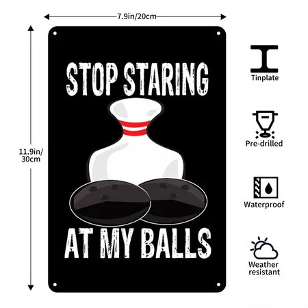 Bowling Black Metal Poster Wall Art Decor Sign