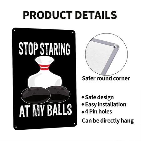Bowling Black Metal Poster Wall Art Decor Sign