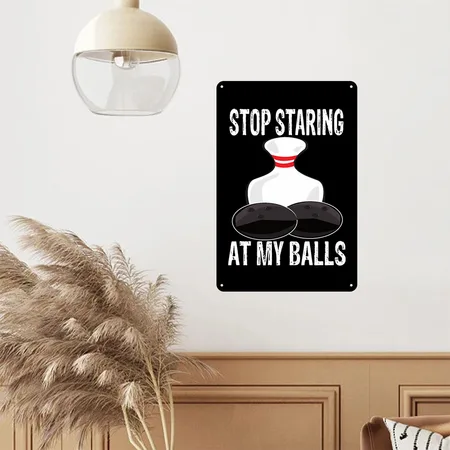 Bowling Black Metal Poster Wall Art Decor Sign