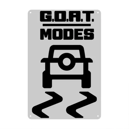 Bronco G.O.A.T. Mode Heather Gray Metal Poster Wall Art Decor Sign
