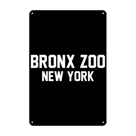 Bronx Zoo Parks Collection Black Metal Poster Wall Art Decor Sign