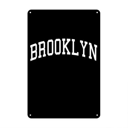 Brooklyn Black Metal Poster Wall Art Decor Sign