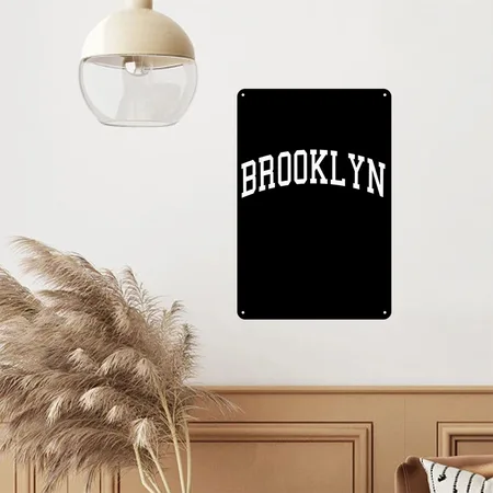 Brooklyn Black Metal Poster Wall Art Decor Sign