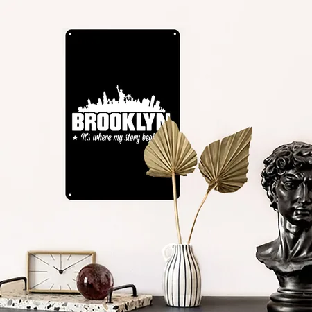 Brooklyn Shirts Black Metal Poster Wall Art Decor Sign