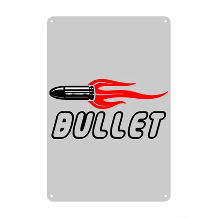 BULLET Heather Gray Metal Poster Wall Art Decor Sign