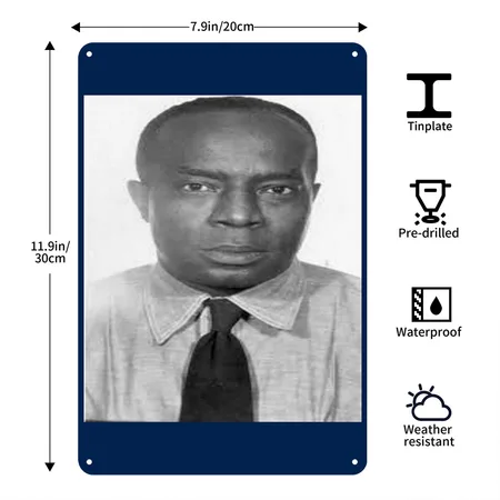 BUMPY JOHNSON (YOUNGER YRS) Navy Metal Poster Wall Art Decor Sign