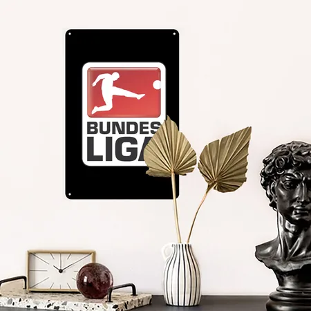 Bundesliga Black Metal Poster Wall Art Decor Sign