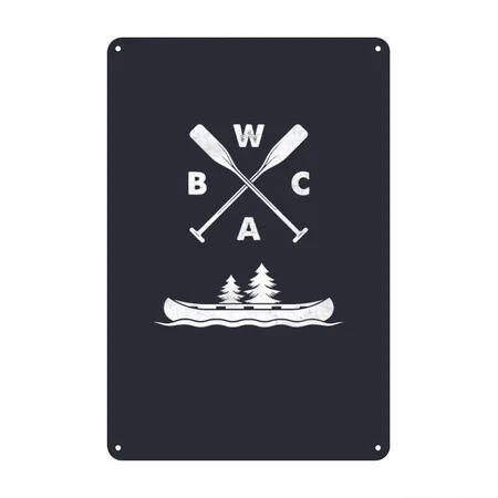 BWCA Boundary Waters Canoe Design Navy Metal Poster Wall Art Decor Sign