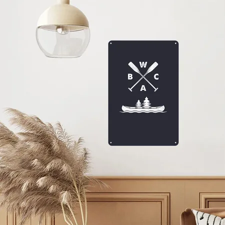 BWCA Boundary Waters Canoe Design Navy Metal Poster Wall Art Decor Sign