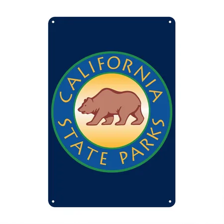 California State Parks Navy Metal Poster Wall Art Decor Sign