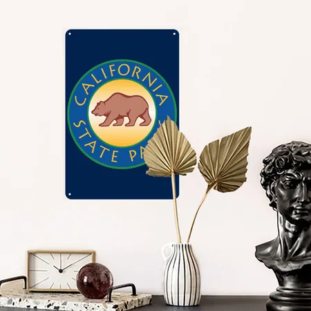 California State Parks Navy Metal Poster Wall Art Decor Sign
